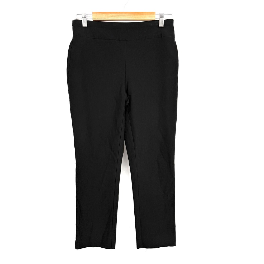 Chicos So Slimming Black Crop Pants Womens Sz 0 Pull On Stretch Straight Leg
